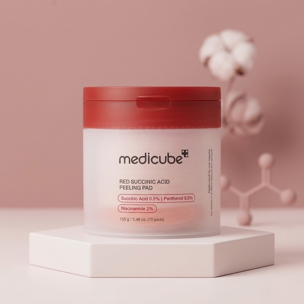 Medicube - Red Succinic Acid Panthenol Pads (Discos Exfoliantes 70 unidades) - Kaori Derm